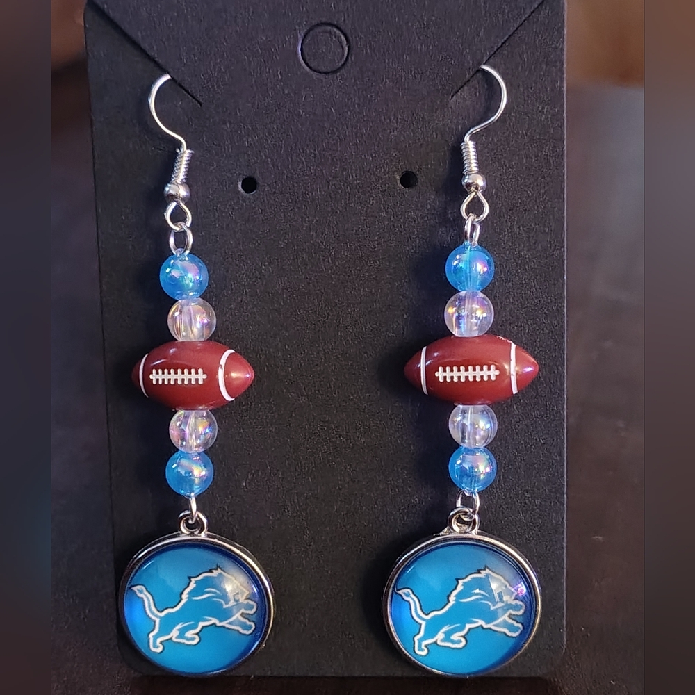 Football Detroit Lions Themed Earrings